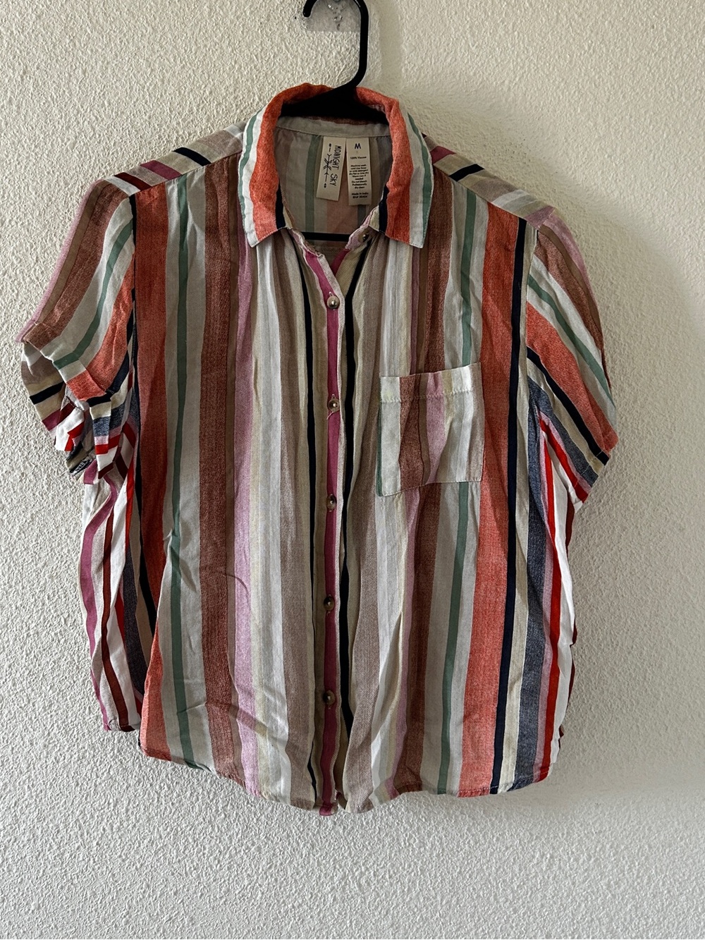 Midnight Sky Viscose Relaxed-fit short sleeve Button Up Women’s Medium